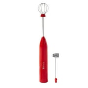 HZLPFO Milk Frother Handheld, Handheld Electric Stirrer Foam Maker Whisk with USB Rechargeable 3 Speeds, Mini Milk Foamer for Coffee Latte, Matcha, Hot Chocolate,Red One Size